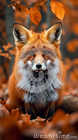 Autumn allure Beautiful red fox in an autumn forest scene Stock Photo