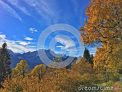 Autumn alps Germany Werdenfelser Land Stock Photo