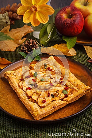 Autumn apple tart Stock Photo