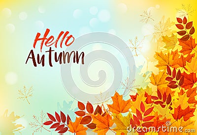 Autumn Background With Colorful Leaves. Vector Illustration