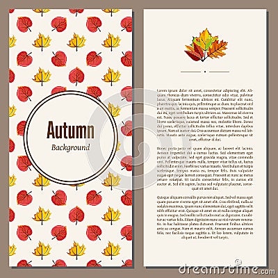 Autumn background raster illustration Cartoon Illustration