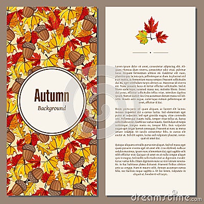 Autumn background raster illustration Cartoon Illustration