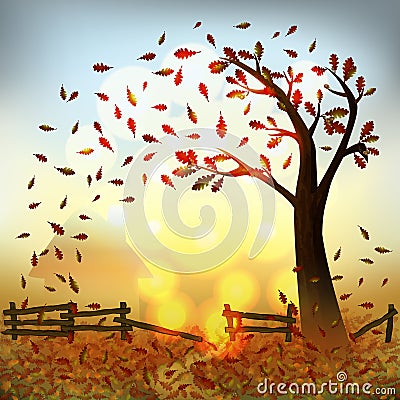 Autumn background. Vector Illustration