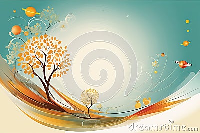 autumn background with trees and leavesautumn background with trees and leavesautumn landscape. Stock Photo