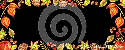 Autumn banner black Stock Photo