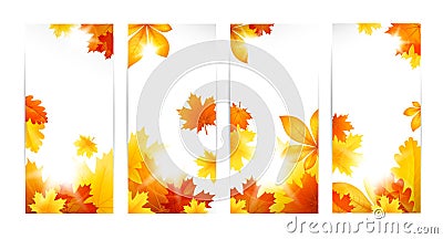 Autumn banners with leaves Vector Illustration