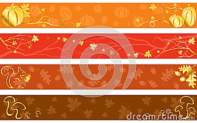 Autumn banners in warm colors Stock Photo