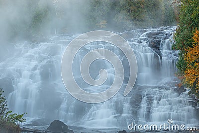 Autumn Bond Falls in Fog Stock Photo