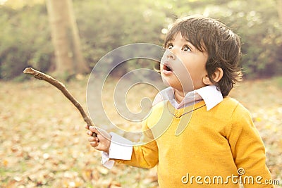 Autumn Boy Stock Photo