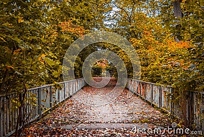 Autumn Bridge Stock Photo