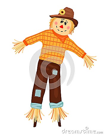 Autumn celebrations with scarecrow Vector Illustration