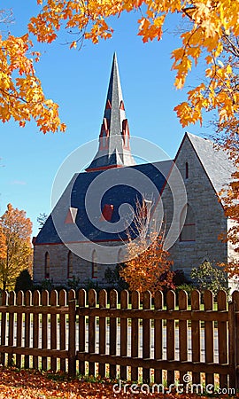 Autumn church Stock Photo