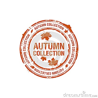 Autumn collection stamp Vector Illustration