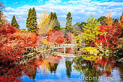 Autumn Colors in Eikando Temple, Kyoto, Kansai, Japan Stock Photo