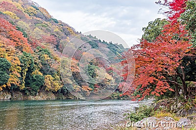 Autumn colors season in Arashiyama, Kyoto, Japan Stock Photo