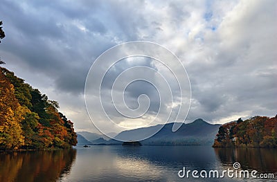 Autumn colours at Derwentwater Stock Photo