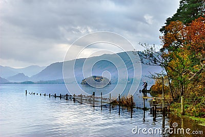 Autumn colours at Friar's Crag Stock Photo