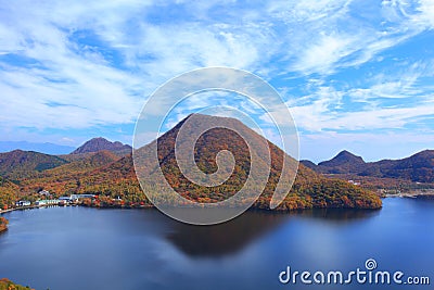 Autumn colours of Mountain and lake Stock Photo