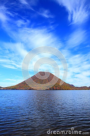 Autumn colours of Mountain and lake Stock Photo