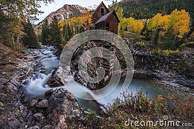 Autumn in Crystal Mill Colorado Landscape Stock Photo