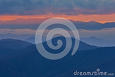 Autumn Dawn Great Smoky Mountains Stock Photo