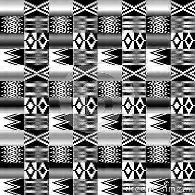 Kente Cloth Seamless Pattern Stock Photo