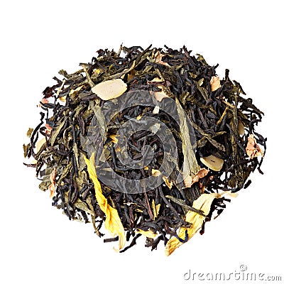 Autumn extravaganza tea. Mix of Ceylon black tea, Sencha. Stock Photo