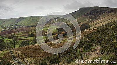 Autumn Fall landscape of Mam Tor in Peak District UK Stock Photo