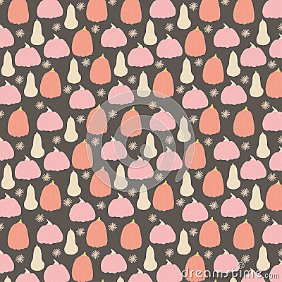 Autumn/fall pumpkins seamless vector pattern. Vector Illustration