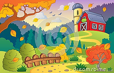 Autumn farm landscape 1 Vector Illustration