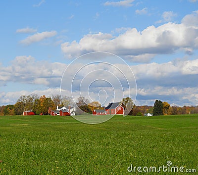 Autumn farm scene in NYS FingerLakes region Stock Photo