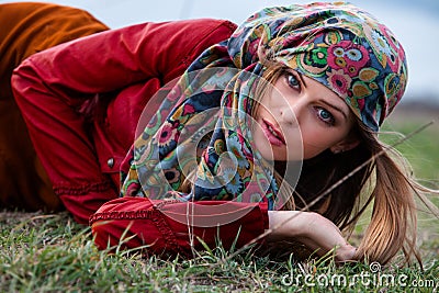 Autumn fashion woman Stock Photo