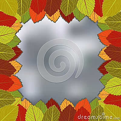 Autumn foliage blurred background Vector Illustration