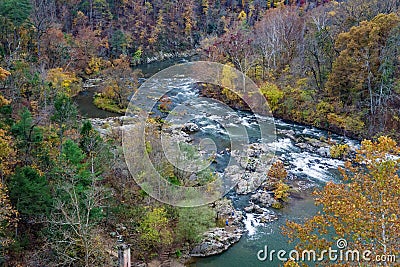 Autumn Foliage on the Roanoke River Stock Photo