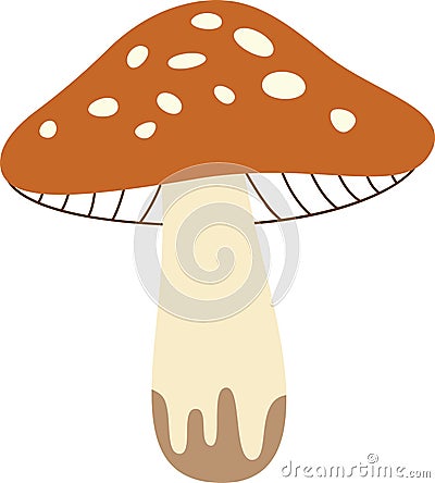 Autumn Forest Mushroom Vector Illustration