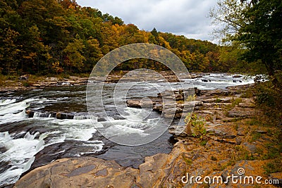 Autumn forest rocks river in the woods Stock Photo