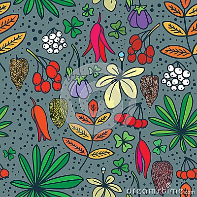 Autumn forest seamless pattern vector. Vector Illustration