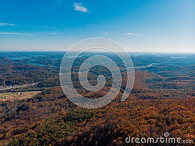 Autumn forests overlook by drone DJI mavic mini Stock Photo