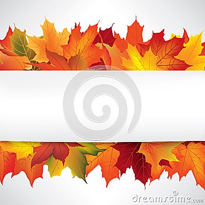 Autumn frame with leaves. Fall background with copy space. Stock Photo