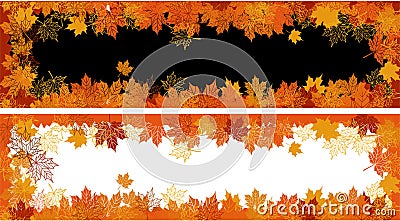 Autumn frame: maple leaf. Vector Illustration