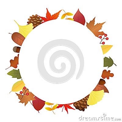 Autumn frame material Vector Illustration