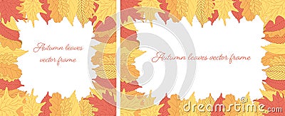 Autumn frames with colorful leaves Vector Illustration