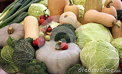 Autumn fruits of the vegetable garden Stock Photo