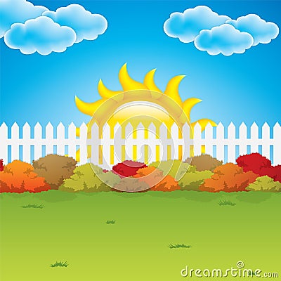 Autumn garden Vector Illustration