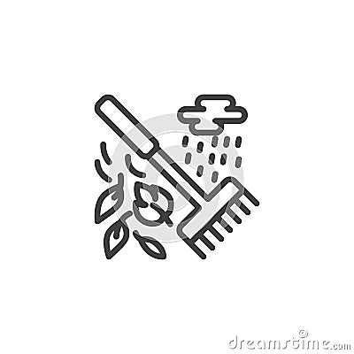 Autumn gardening line icon Vector Illustration