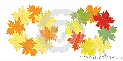 Autumn garland of bright fall leaves Vector Illustration