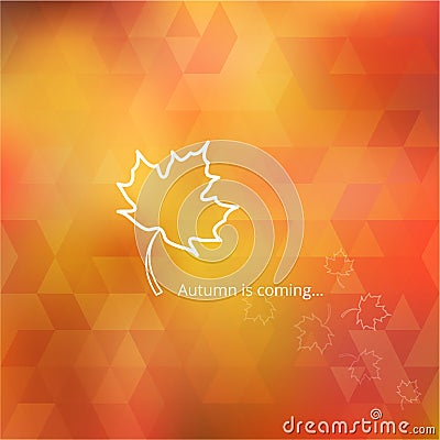 Autumn geometric orange and yellow background with Vector Illustration