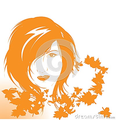 Autumn girl Vector Illustration