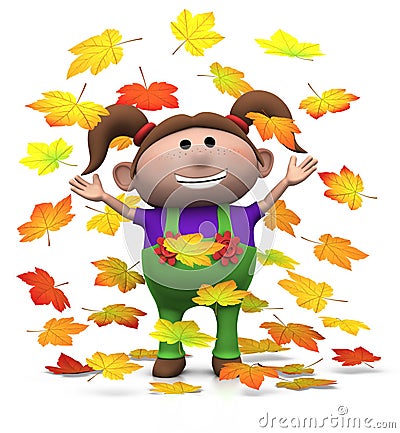 Autumn girl Cartoon Illustration