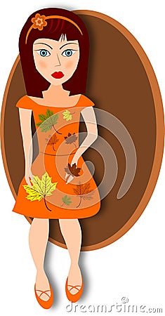 Autumn girl Vector Illustration